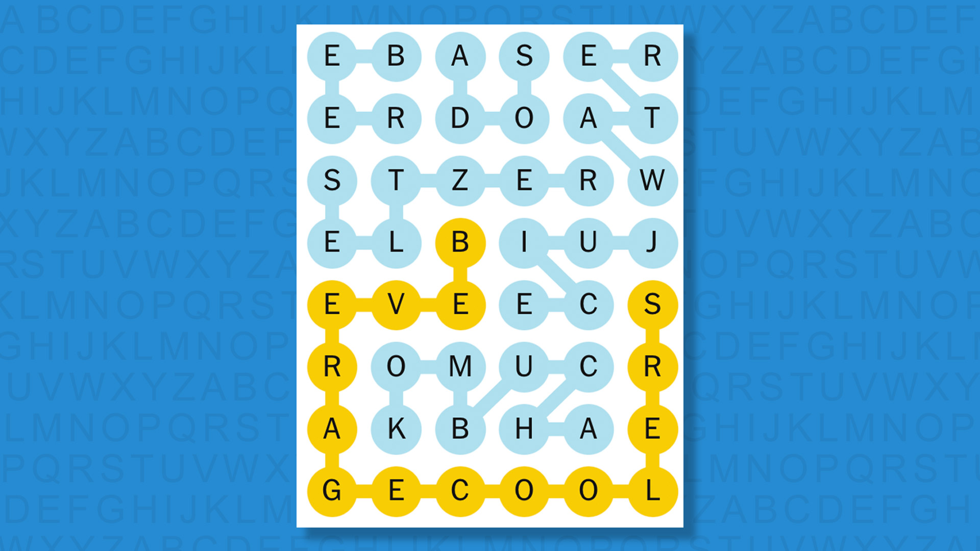 NYT Strands answers for game 843 on blue background