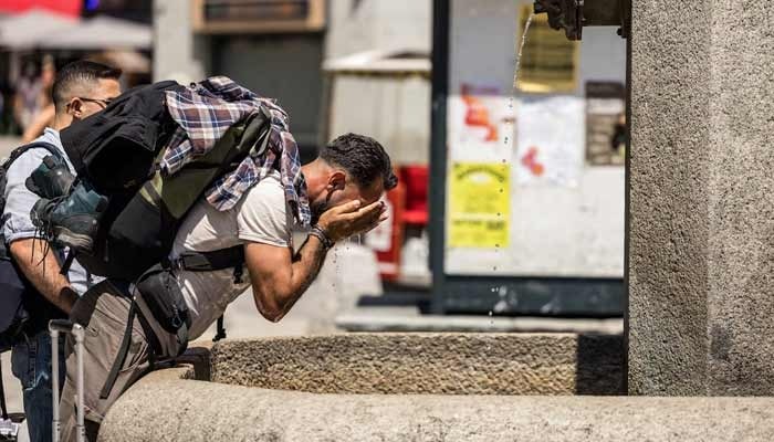A man cools off during a heatwave in Chamonix, France, June 25, 2026. — Reuters