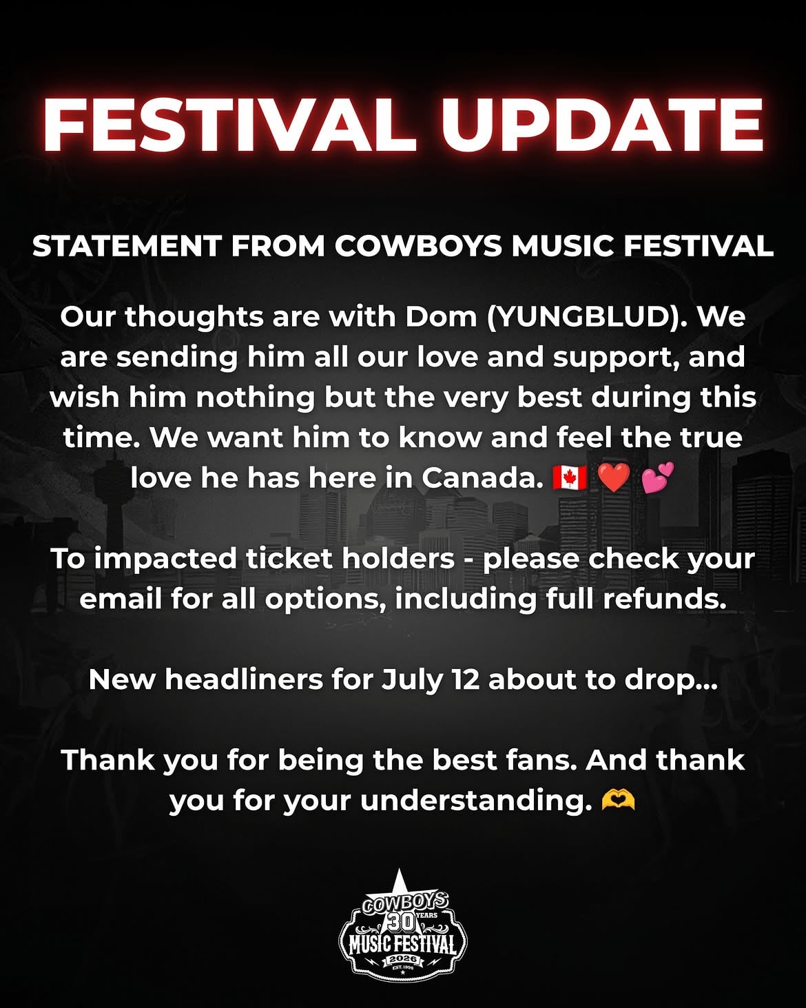 Yungblud leaves the festival in full performance