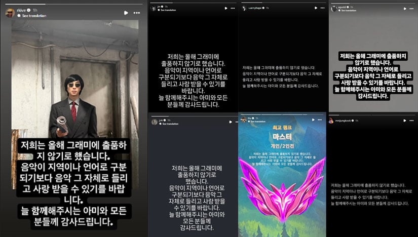 Grammy CEO issues statement after BTS boycotts 2027 awards show