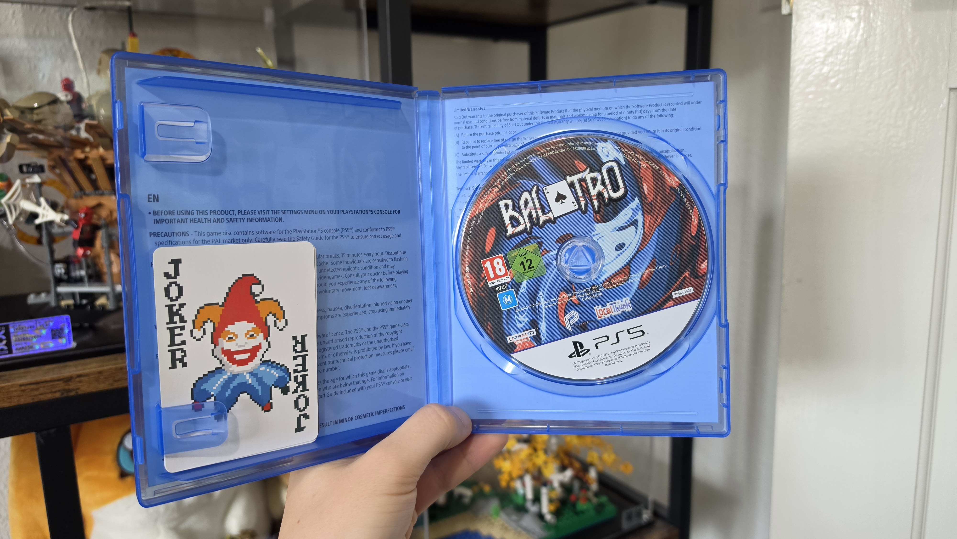 Inside the PS5 physical copy of Balatro.