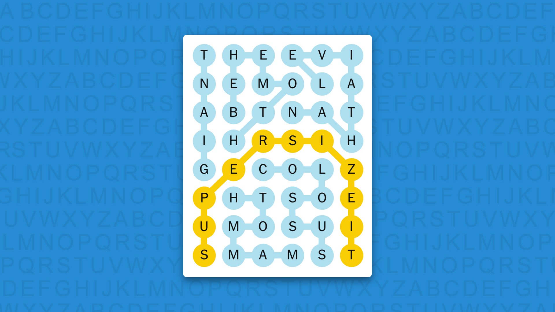 NYT Strands answers for game 868 on blue background