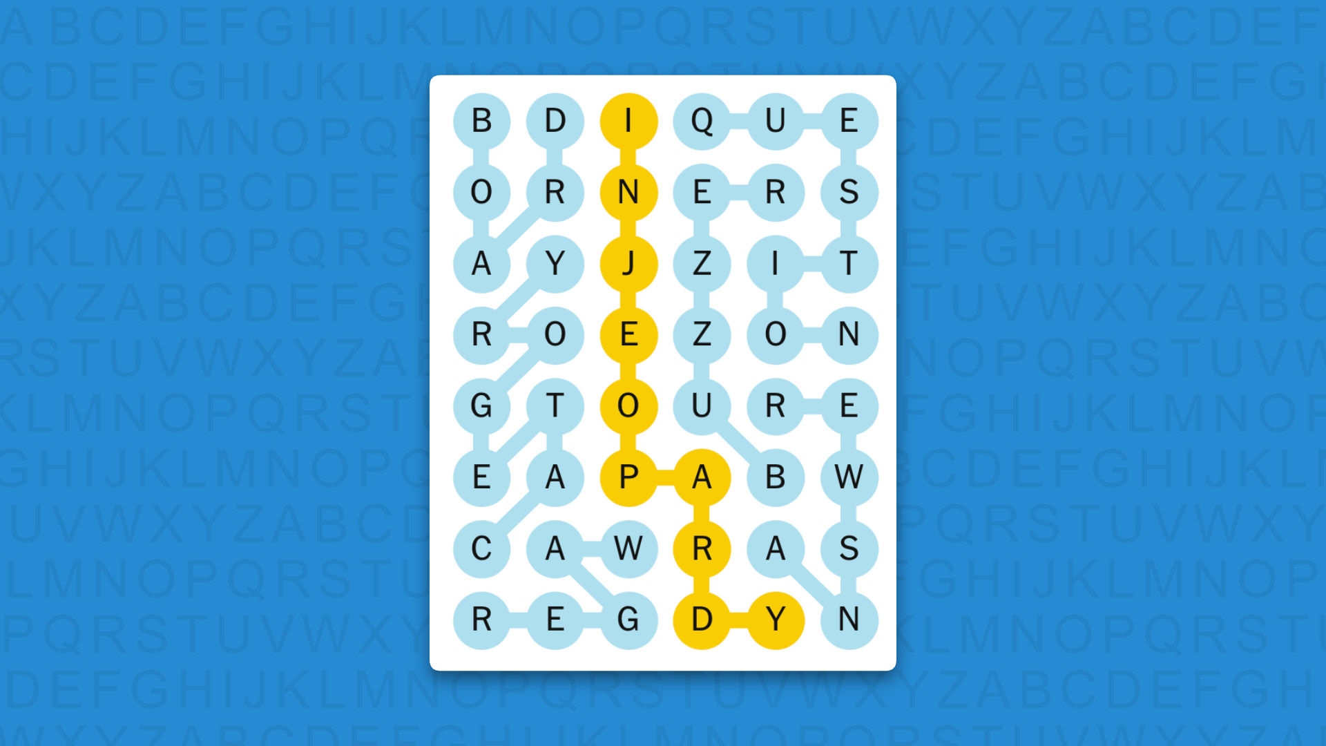 NYT Strands answers for game 871 on blue background