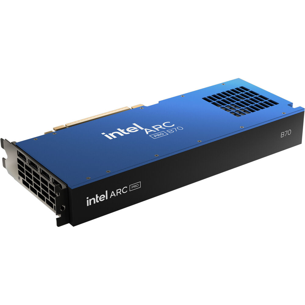 The Intel Arc Pro B70 GPU shown