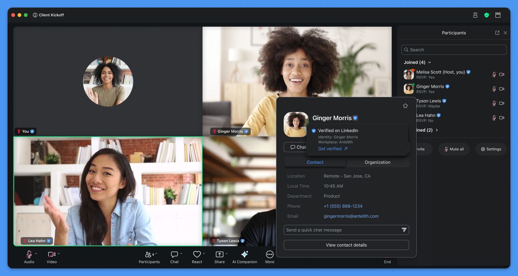 Verified Zoom Example on LinkedIn